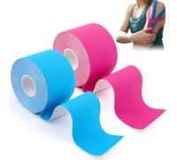 Tape Kinesiologie, 2 Rouleaux, Kinesio Tape, Bande Kinesiologie, Bande de Kinésiologie de Sport pour Les Muscles, Tape Kinesiologie pour l'Épaule, Le Genou, La Nuque Et Les Muscles (5 M x 5 CM)