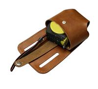 Tape Measure Holder, Leather Portable Pocket Pouch, Belt Clip Tool Organizer, Compact Measuring Tape Case, Heavy Duty Work Utility Carrier with Secure Fit Design for Construction Garag