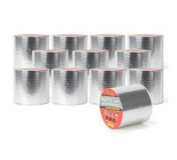 TAPEBEAR 12 Rouleaux Butyle en Étanche Ruban 100mm x 5m, Adhésif Ruban Butyle Correctifs Imperméables de Réparation pour fuite de toit, fissure de surface, écart de rebord de fenêtre, rupture de tuyau