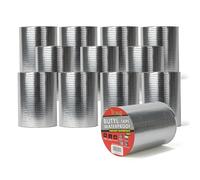 TAPEBEAR 12 Rouleaux Butyle en Étanche Ruban 150mm x 5m, Adhésif Ruban Butyle Correctifs Imperméables de Réparation pour fuite de toit, fissure de surface, écart de rebord de fenêtre, rupture de tuyau