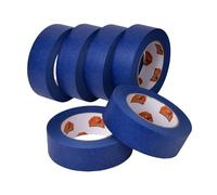TAPEBEAR Bleu Ruban De Masquage De Peinture, Ruban Adhésif De Peinture à Usage Général, Résistant Aux UV, Pour Peinture Au Pistolet, Décoration, étiquetage, Peintres, 6 Rouleaux, 36mm x 60yard