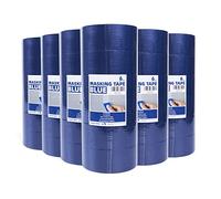 TAPEBEAR Bleu Ruban De Masquage De Peinture, Ruban Adhésif De Peinture à Usage Général, Résistant Aux UV, Pour Peinture Au Pistolet, Décoration, étiquetage, Peintres, 48 Rouleaux, 36mm x 60yard