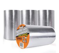 TAPEBEAR Butylband - Lot de 4 rouleaux de ruban adhésif étanche - 200 mm x 10 m - Ruban d'étanchéité autocollant - En aluminium - Pour réparation des fuites de toit, caravane, tuyau, verre