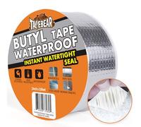 TAPEBEAR Butyle en Étanche Ruban 50mm x 10m, Ruban De Papier D'Aluminium Butyle, Imperméables Ruban De Réparation Pour Fuite De Toit, Trou De Surface, Écart De Rebord De Fenêtre, Fissure De Tuyau