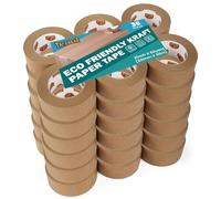 TAPEBEAR Ecologique Ruban Adhésif En Papier Kraft, Marron Ruban Adhésif D'emballage, Biodégradable Ruban Papier D'emballage, Sans Plastique, Totalement Recyclable, Lot de 36, 2inch x 60yard