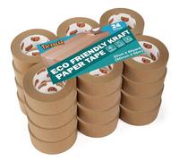 TAPEBEAR Ecologique Ruban Adhésif En Papier Kraft, Marron Ruban Adhésif D'emballage, Biodégradable Ruban Papier D'emballage, Sans Plastique, Totalement Recyclable, Lot de 24, 2inch x 60yard