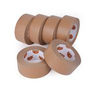 TAPEBEAR Ecologique Ruban Adhésif En Papier Kraft, Marron Ruban Adhésif D'emballage, Biodégradable Ruban Papier D'emballage, Sans Plastique, Totalement Recyclable, Lot de 6, 2inch x 60yard