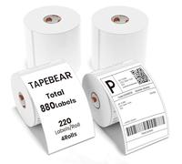 TAPEBEAR Étiquettes thermiques 10x15cm - 880 Étiquettes - Résistantes à l'eau, graisse et rayures - Sans BPA - Adhésif fort - Pour imprimantes thermiques - Professionnels et PME
