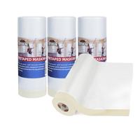 TAPEBEAR Film de Masquage Pré-Encollé 1400mm x 27m (Lot de 4 Rouleaux)