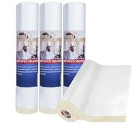 TAPEBEAR Film de Masquage Pré-Encollé 2600mm x 27m (Lot de 4 Rouleaux), Protection Renforcée pour Peinture Auto, Meubles et Sols