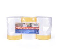 TAPEBEAR Film de masquage pré-encollé, Ruban et bâche, Rouleau de bâche en plastique, Ruban de masquage pour peintres automobiles, Bâche en plastique pour appareils électroménagers et meubles, 55,88 c