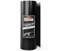 TAPEBEAR Film en Vinyle Noir Satiné Autocollant 2 Feuilles x 30cm x 150cm, libération de l’air sans Bulles Covering de Voiture, Protection pour Voiture Intérieure/Extérieure, Moto, Vélo