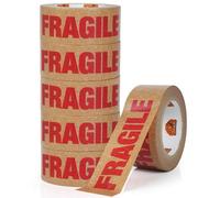 TAPEBEAR Lot de 3 rubans adhésifs avec imprimé ''Fragile'' en papier kraft - 50 mm x 5 m