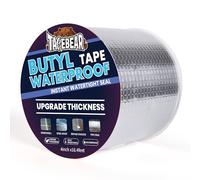 TAPEBEAR Ruban adhésif butyle large 100mm x 5m - 1.3mm d'épaisseur - Etanchéité professionnelle pour toits, tuyaux - Résistant aux intempéries - Aluminium renforcé