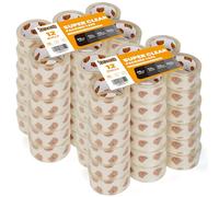 TAPEBEAR Ruban Adhésif d'Emballage Transparent 48mm x 50m, Super Transparent Très résistant 2.7mil épaisseur Rubans d’emballage pour expédition, déménagement et rangement, 72 Rouleaux