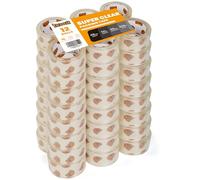 TAPEBEAR Ruban Adhésif d'Emballage Transparent 48mm x 50m, Super Transparent Très résistant 2.7mil épaisseur Rubans d’emballage pour expédition, déménagement et rangement, 48 Rouleaux