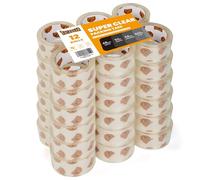 TAPEBEAR Ruban Adhésif d'Emballage Transparent 48mm x 50m, Super Transparent Très résistant 2.7mil épaisseur Rubans d’emballage pour expédition, déménagement et rangement, 36 Rouleaux
