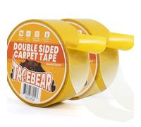 TAPEBEAR Ruban Adhésif Double Face Pour Tapis Extra Fort Fixation Tapis 50mm x 18M, Sans Résidus Ultrarésistant Antidérapant Pour Paillassons, Moquetteet, Carpettes, Lot de 2