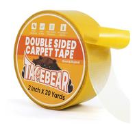 TAPEBEAR Ruban Adhésif Double Face Pour Tapis Extra Fort Fixation Tapis 50mm x 18M, Sans Résidus Ultrarésistant Antidérapant Pour Paillassons, Moquetteet, Carpettes
