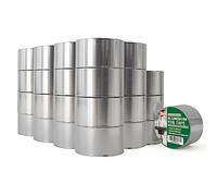 TAPEBEAR Ruban Adhésif En Aluminium, Ruban D'étanchéIté Haute Temperature, Résister à 80°C à 100°C, Pour La Réparation, Isolation, Tuyaux, Plomberie, 2inch X 50yard, Argent,Lot De 24