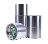 TAPEBEAR Ruban Adhésif En Aluminium, Ruban D'étanchéIté Haute Temperature, Résister à 80°C à 100°C, Pour La Réparation, Isolation, Tuyaux, Plomberie, 4inch X 50yard, Argent, Lot De 6