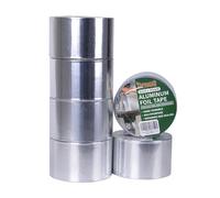 TAPEBEAR Ruban Adhésif En Aluminium, Ruban D'étanchéIté Haute Temperature, Résister à 80°C à 100°C, Pour La Réparation, Isolation, Tuyaux, Plomberie, 3inch X 50yard, Argent, Lot De 6