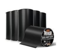 TAPEBEAR Ruban Adhésif en Butyle 200mm×5m, Super Étanche Auto-Scellant Ruban Butyle Toit Ruban De Réparation Pour bois et sous-constructions, Fuite De Toit Fissure De Tuyau, Lot de 6