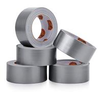 TAPEBEAR Ruban Adhésif Toilé 48mm x 27m, Argent Heavy Duty Duct Tape, Ruban Adhésif Imperméable de 9mil d'épaisseur, déchirable à la main pour les réparations, scellage, d'étiquetage, 5 rouleaux