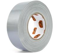 TAPEBEAR Ruban Adhésif Toilé 48mm x 32m, Argent Gris Heavy Duty Duct Tape, Ruban Adhésif Imperméable de 420μm d'épaisseur, déchirable à la main pour les réparations, scellage, d'étiquetage