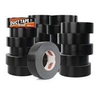 TAPEBEAR Ruban Adhésif Toilé 48mm x 32m, Noir Heavy Duty Duct Tape, Ruban Adhésif Imperméable de 16.5mil d'épaisseur, déchirable à la main pour les réparations, scellage, d'étiquetage, 24 rouleaux