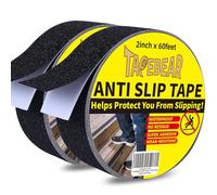 TAPEBEAR Ruban antidérapant noir 50mm x 18m - 2 Rouleaux - Bande adhésive sécurité pour marches, escaliers - Adhésif fort, résistant à l'eau - Compatible plastique, bois, céramique, verre, métal