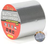 TAPEBEAR Ruban butyl étanche Ruban de scellement imperméable 4 pouces x 16 pieds, Ruban d'aluminium renforcé pour réparation de VR, auvent, fenêtre, verre et réparation de fuite de toit en EDPM, batea