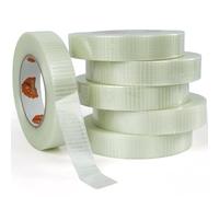 TAPEBEAR Ruban de cerclage fibre de verre 25mm x 55m - 6 Rouleaux - Pour consolidation de charges - Résistance extrême - Pour transport, déménagement - Adhésif haute performance