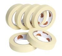 TAPEBEAR Ruban De Masquage De Peinture Beige Clair, Ruban Adhésif De Peinture à Usage Général, Pour la peinture, Décoration, l'étiquetage, les travaux manuels, 6 Rouleaux, 24mm x 60yard