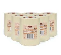 TAPEBEAR Ruban de masquage tout usage 2.5cm x 55m, 36 Rouleaux - Lot de rubans de masquage beige pour chantiers, bureaux et créations artistiques. Adhésif propre et résistant pour résultats nets
