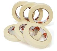 TAPEBEAR Ruban de masquage tout usage 2cm x 55m, 6 Rouleaux - Ruban de peintre beige pour peinture, étiquetage, bricolage, loisirs créatifs, projets maison, bureau et école