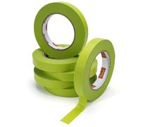 TAPEBEAR Ruban de Masquage Vert 18mm x 55m x 6 Rouleaux, Adhésion Moyenne pour Peinture Intérieure/Extérieure, Retrait Propre 21 Jours, pour Lignes Nettes Voiture/Mur et Étiquetage
