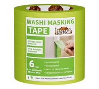 TAPEBEAR Ruban de Masquage Vert 19mm x 55m x 6 Rouleaux, Faible adhésion Peinture Intérieure/Extérieure, Retrait Propre 21 Jours, Lignes Nettes Mur et Étiquetage