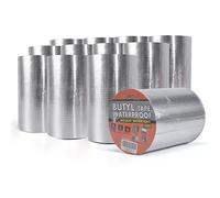 TAPEBEAR Ruban De Papier D'Aluminium Butyle, Ruban Butyle Super étanche, Bande D'étanchéIté Autocollante, Ruban De Réparation, 6inch x16feet,12Rouleaux