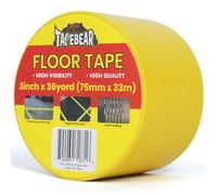 TAPEBEAR Ruban de Sol Jaune - 75mm x 33m, Ruban Vinyle Sécurité Anti-Dérapant pour Marquage (Entrepôt, Gym, Chantiers)