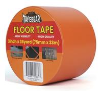TAPEBEAR Ruban de Sol Orange - 75mm x 33m, Ruban Vinyle Résistant pour Marquage au Sol, Sécurité (Entrepôt, Gym, Chantiers)