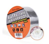 TAPEBEAR Ruban D'étanchéité En Butyle, Super Étanche, Autocollant, Pour Fuite De Toit, Fissure De Tuyau, Façades, Trou, Argenté, 2 Inch x16 Feet