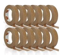TAPEBEAR Ruban Kraft Écologique 24mm x 50m (Lot de 12 Rouleaux), Adhésif Biodégradable et Recyclable pour Emballage, Masquage et Stockage