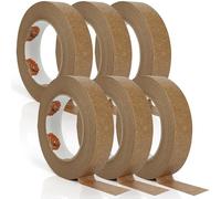 TAPEBEAR Ruban Kraft Écologique 24mm x 50m (Lot de 6 Rouleaux), Adhésif Biodégradable et Recyclable pour Emballage, Masquage et Stockage