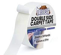 TAPEBEAR Ruban pour tapis double face 50mm x 27m - Blanc - Adhésif amovible