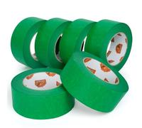 TAPEBEAR Vert Ruban de Masquage 48mm x 55m, 6x Adhésif pour les travaux de peinture et de rénovation, Ruban crêpe pour peindre, vernir, rénover