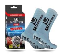 Tapedesign - “Classic” 1 Paire Chaussette antidérapante Foot Homme Femme Enfant Bleu Clair (37-48), idéales pour Le Football, Rugby, Tennis et Basketball, Chaussettes Anti Ampoule