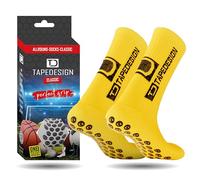 Tapedesign - “Classic” 1 Paire Chaussette antidérapante foot Homme Femme Enfant Jaune (37-48), idéales pour le Football, Rugby, Tennis et Basketball, Chaussettes anti ampoule