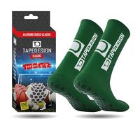TAPEDESIGN - “Classic” 1 Paire Chaussette antidérapante foot Homme Femme Enfant Vert (37-48), idéales pour le Football, Rugby, Tennis et Basketball, Chaussettes anti ampoule