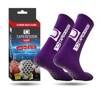 Tapedesign - “Classic” 1 Paire Chaussette antidérapante foot Homme Femme Enfant Violet (37-48), idéales pour le Football, Rugby, Tennis et Basketball, Chaussettes anti ampoule